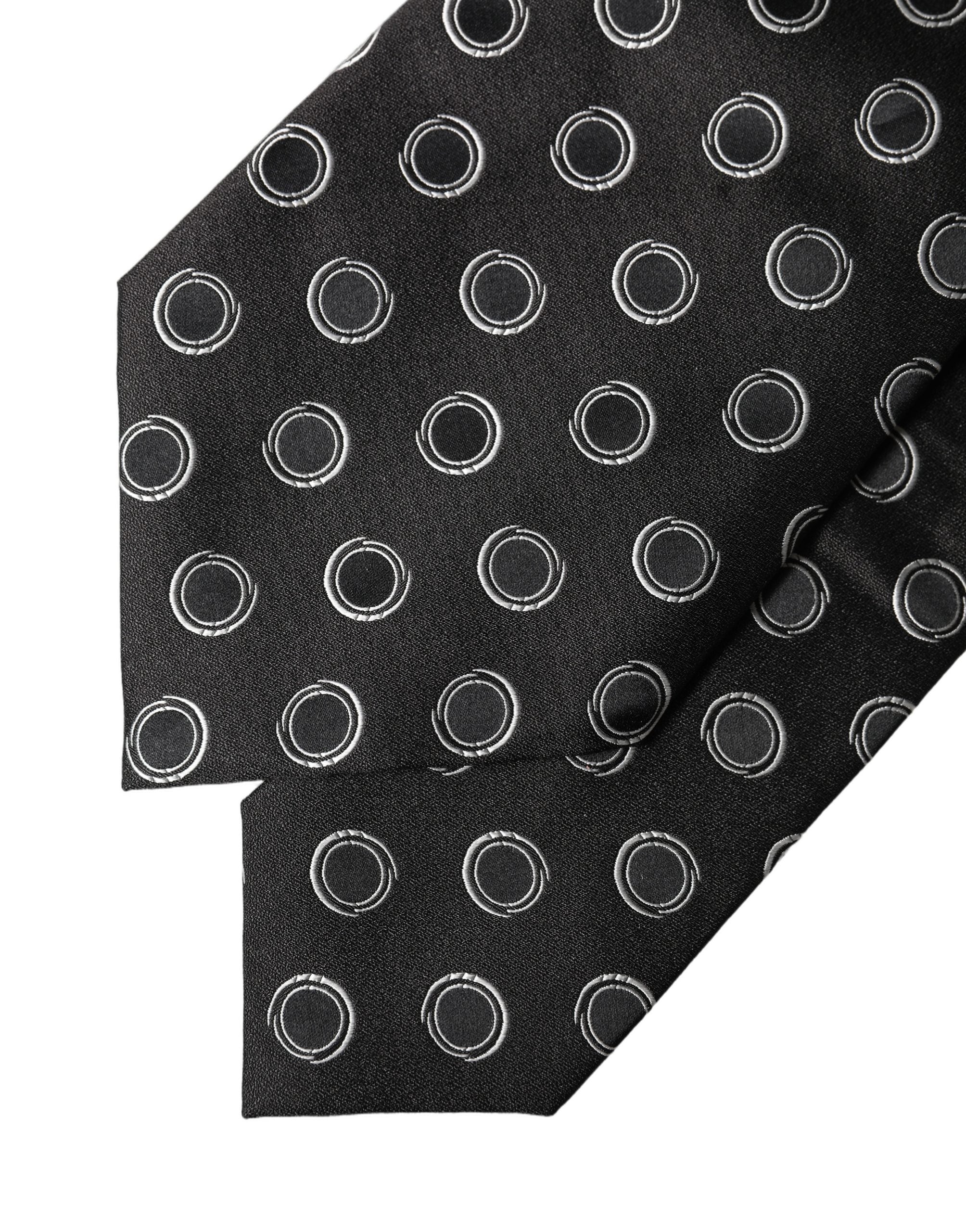 Dolce & Gabbana Dolce & Gabbana Black White Polka Dot Silk Adjustable Women NeckWomen's Women's Tie