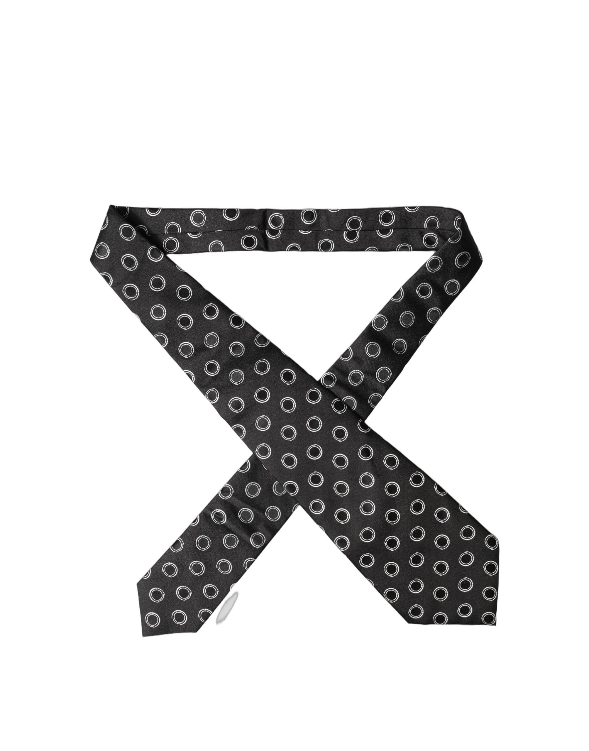 Dolce & Gabbana Dolce & Gabbana Black White Polka Dot Silk Adjustable Women NeckWomen's Women's Tie