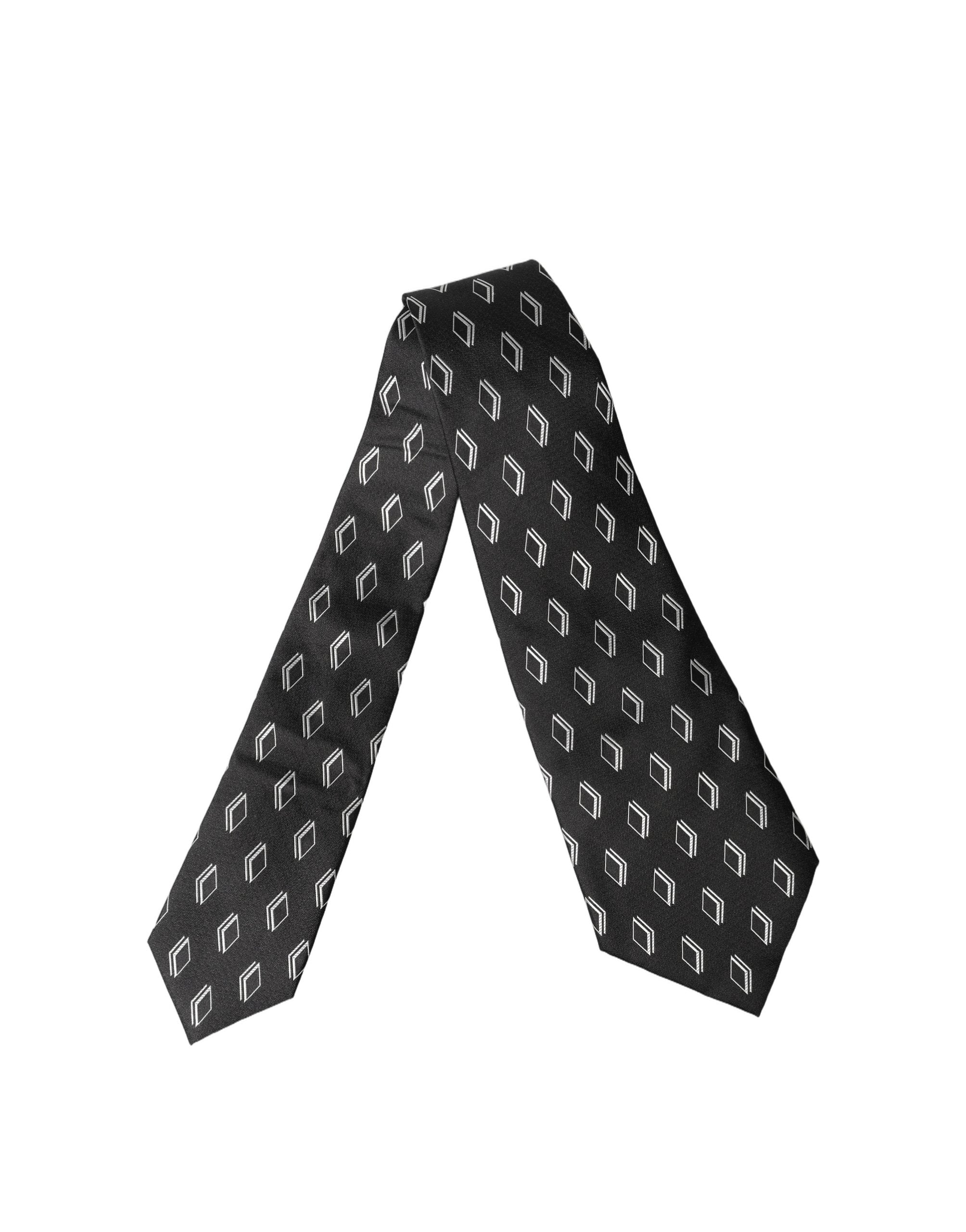 Dolce & Gabbana Dolce & Gabbana Black Patterned Silk Adjustable Women Women'sd NeckWomen's Women's Tie