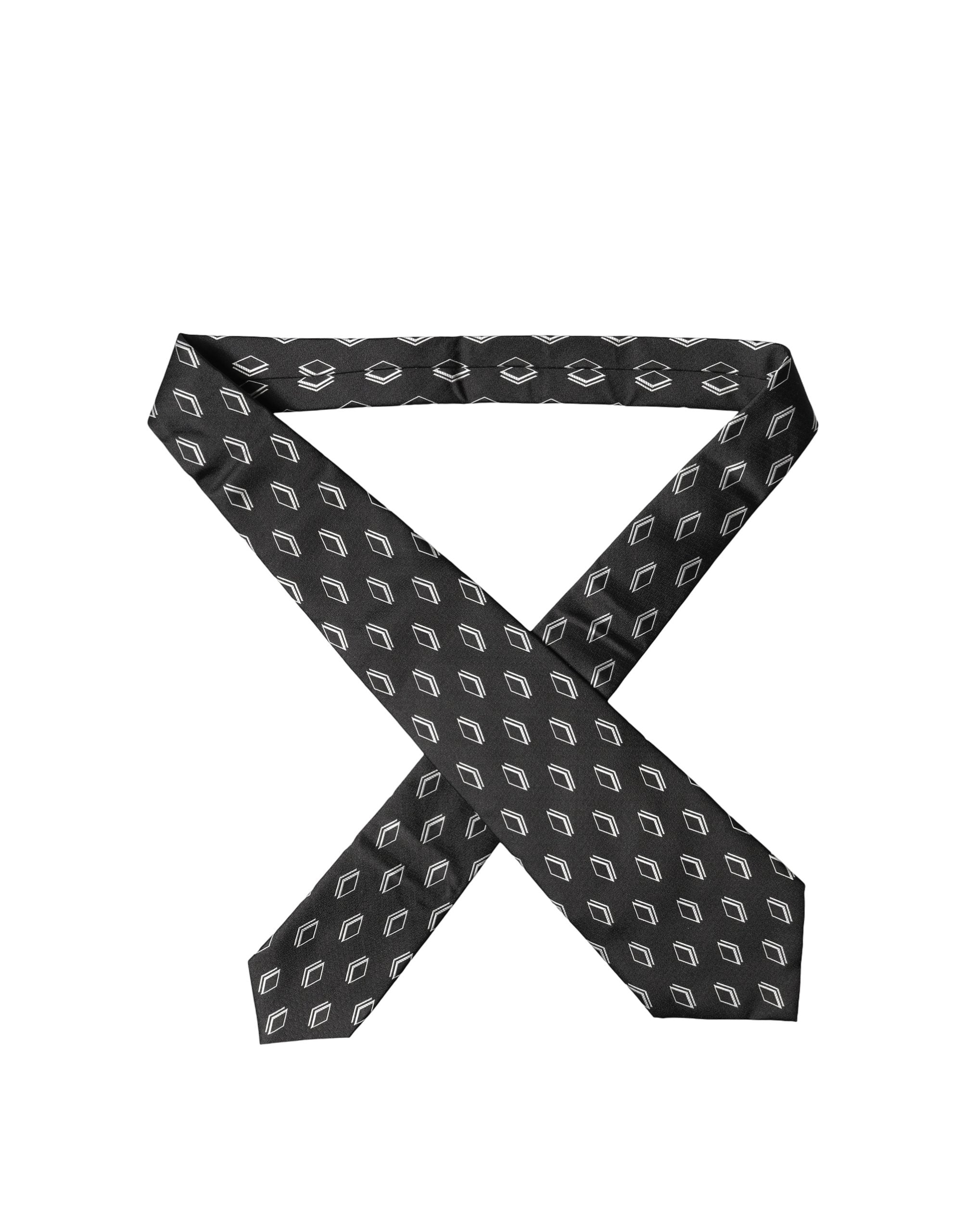 Dolce & Gabbana Dolce & Gabbana Black Patterned Silk Adjustable Women Women'sd NeckWomen's Women's Tie