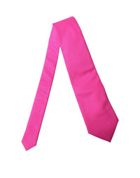 Dolce & Gabbana Dolce & Gabbana Neon Pink Solid Satin Silk Adjustable Women NeckWomen's Women's Tie