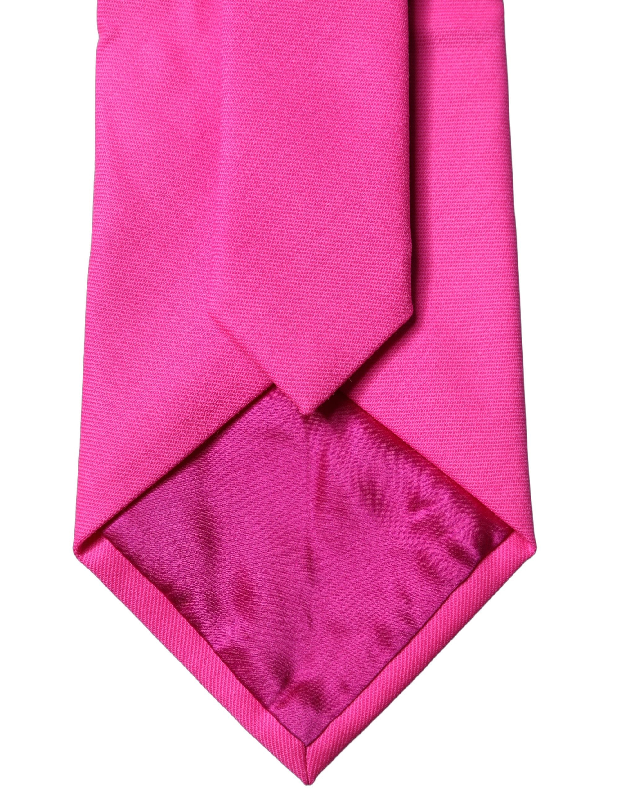 Dolce & Gabbana Dolce & Gabbana Neon Pink Solid Satin Silk Adjustable Women NeckWomen's Women's Tie