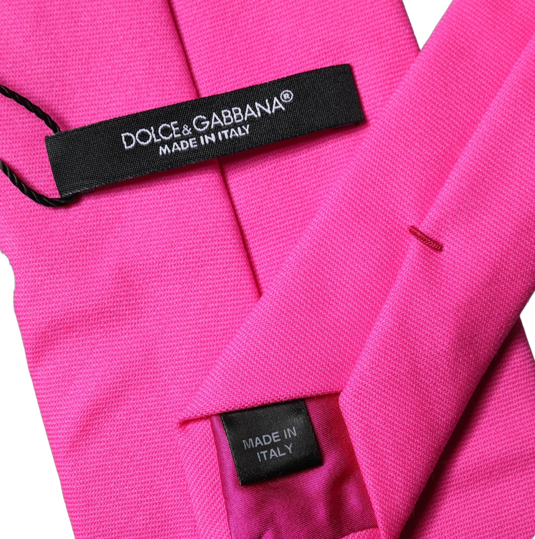 Dolce & Gabbana Dolce & Gabbana Neon Pink Solid Satin Silk Adjustable Women NeckWomen's Women's Tie