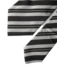Dolce & Gabbana Black White Stripes Silk Adjustable Women NeckWomen's Women's Tie