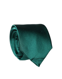 Dolce & Gabbana Dolce & Gabbana Dark Green Satin Silk Adjustable Women Women'sd NeckWomen's Women's Tie