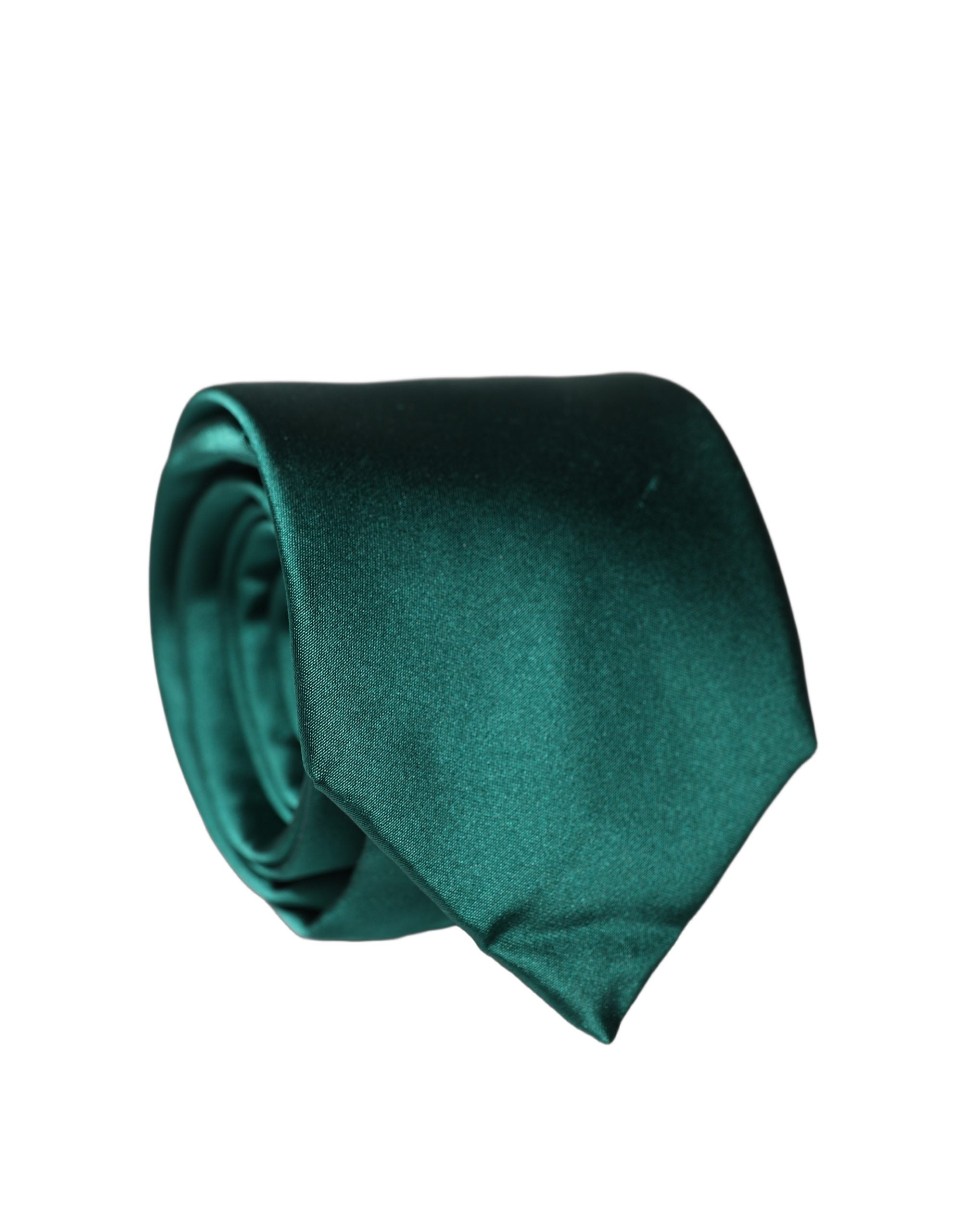 Dolce & Gabbana Dolce & Gabbana Dark Green Satin Silk Adjustable Women Women'sd NeckWomen's Women's Tie