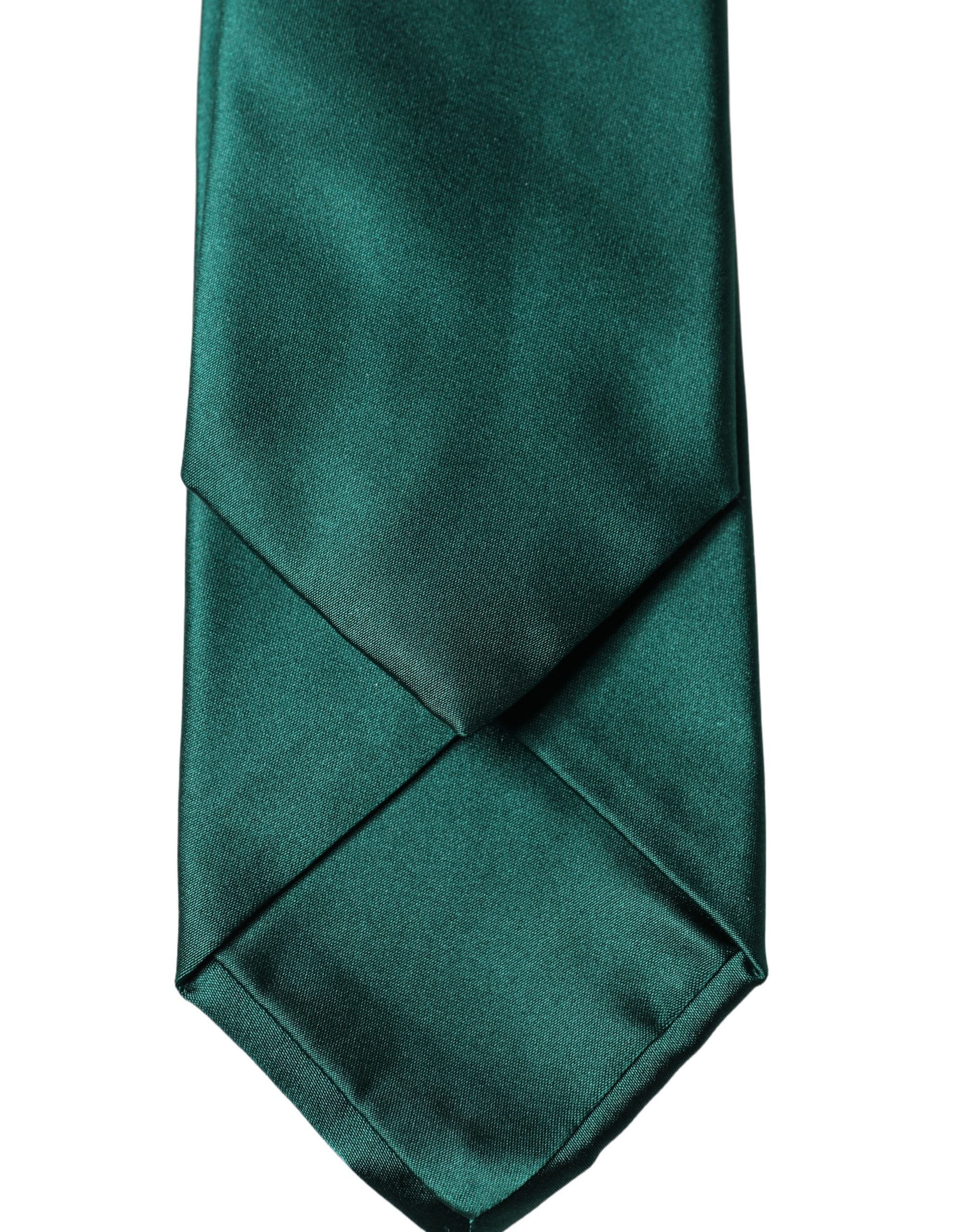 Dolce & Gabbana Dolce & Gabbana Dark Green Satin Silk Adjustable Women Women'sd NeckWomen's Women's Tie
