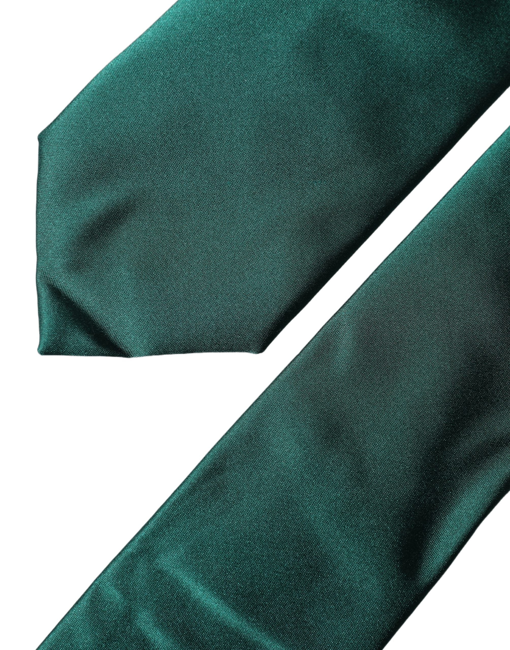 Dolce & Gabbana Dolce & Gabbana Dark Green Satin Silk Adjustable Women Women'sd NeckWomen's Women's Tie