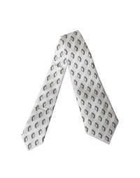 Dolce & Gabbana Dolce & Gabbana White Patterned Silk Adjustable Women Women'sd NeckWomen's Women's Tie