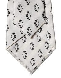 Dolce & Gabbana Dolce & Gabbana White Patterned Silk Adjustable Women Women'sd NeckWomen's Women's Tie