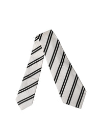 Dolce & Gabbana White Black Stripes Silk Adjustable Women NeckWomen's Women's Tie