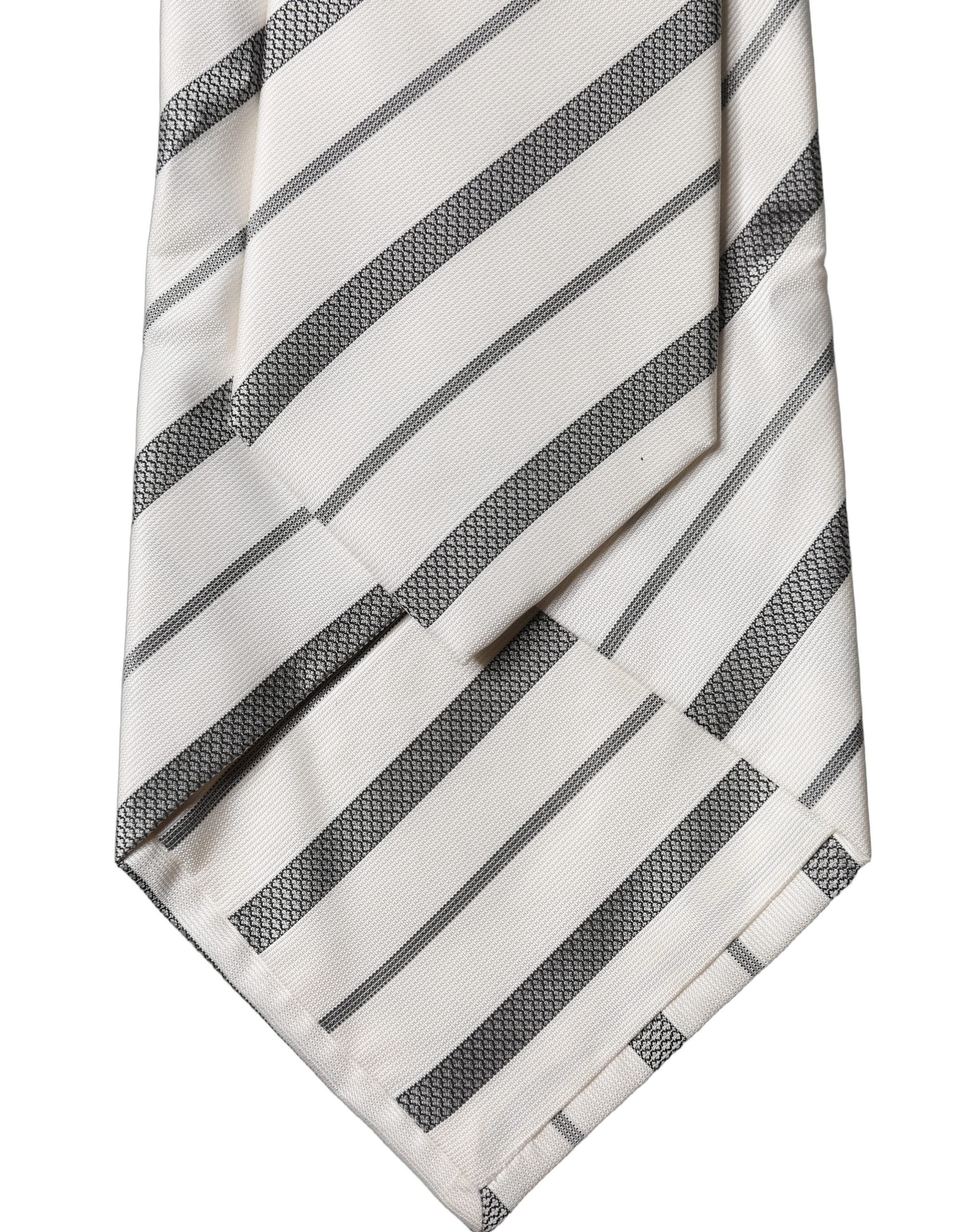 Dolce & Gabbana Dolce & Gabbana Black White Stripes Silk Adjustable Women NeckWomen's Women's Tie