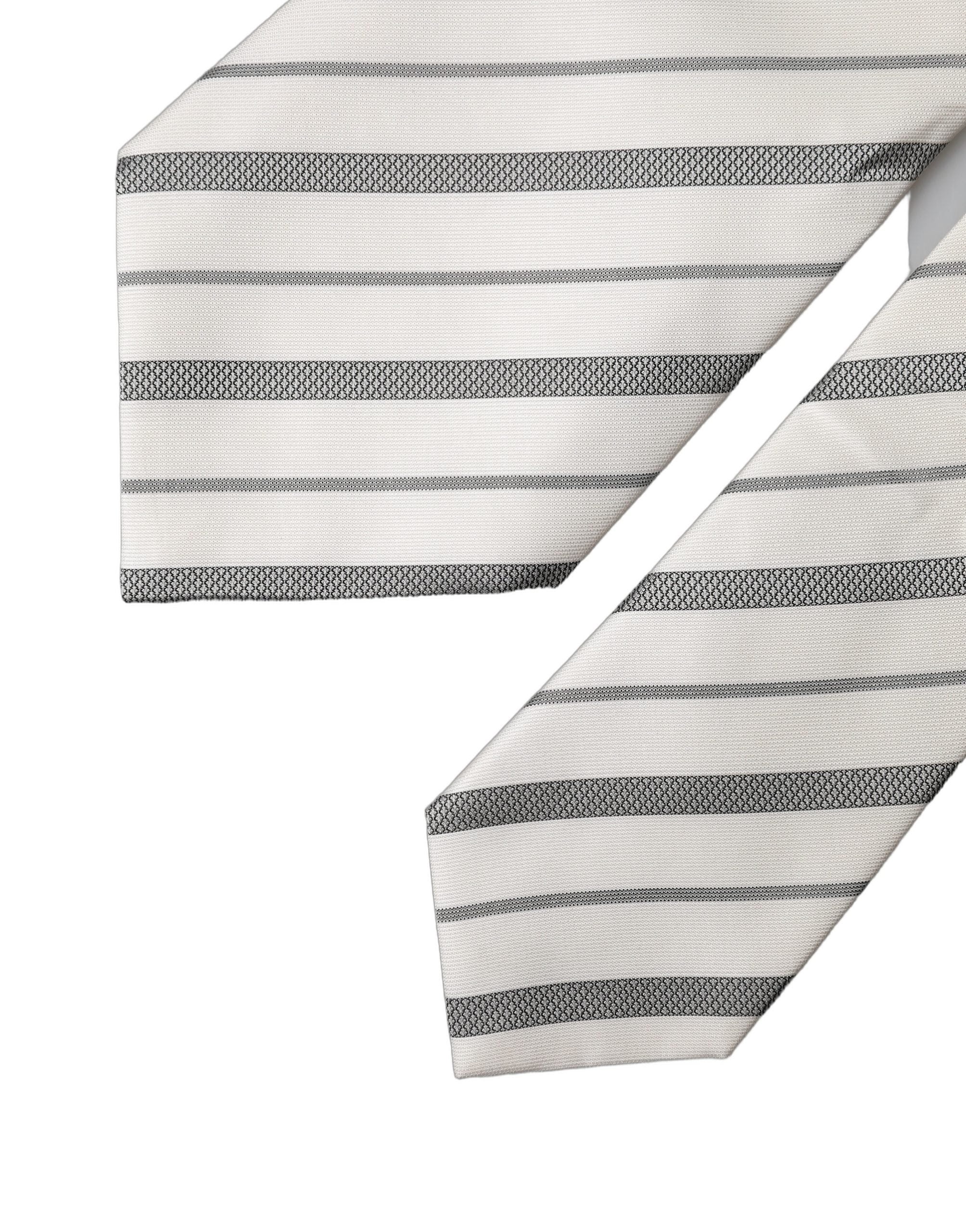 Dolce & Gabbana Dolce & Gabbana Black White Stripes Silk Adjustable Women NeckWomen's Women's Tie
