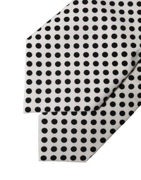Dolce & Gabbana Dolce & Gabbana White Black Polka Dot Silk Adjustable Women NeckWomen's Women's Tie