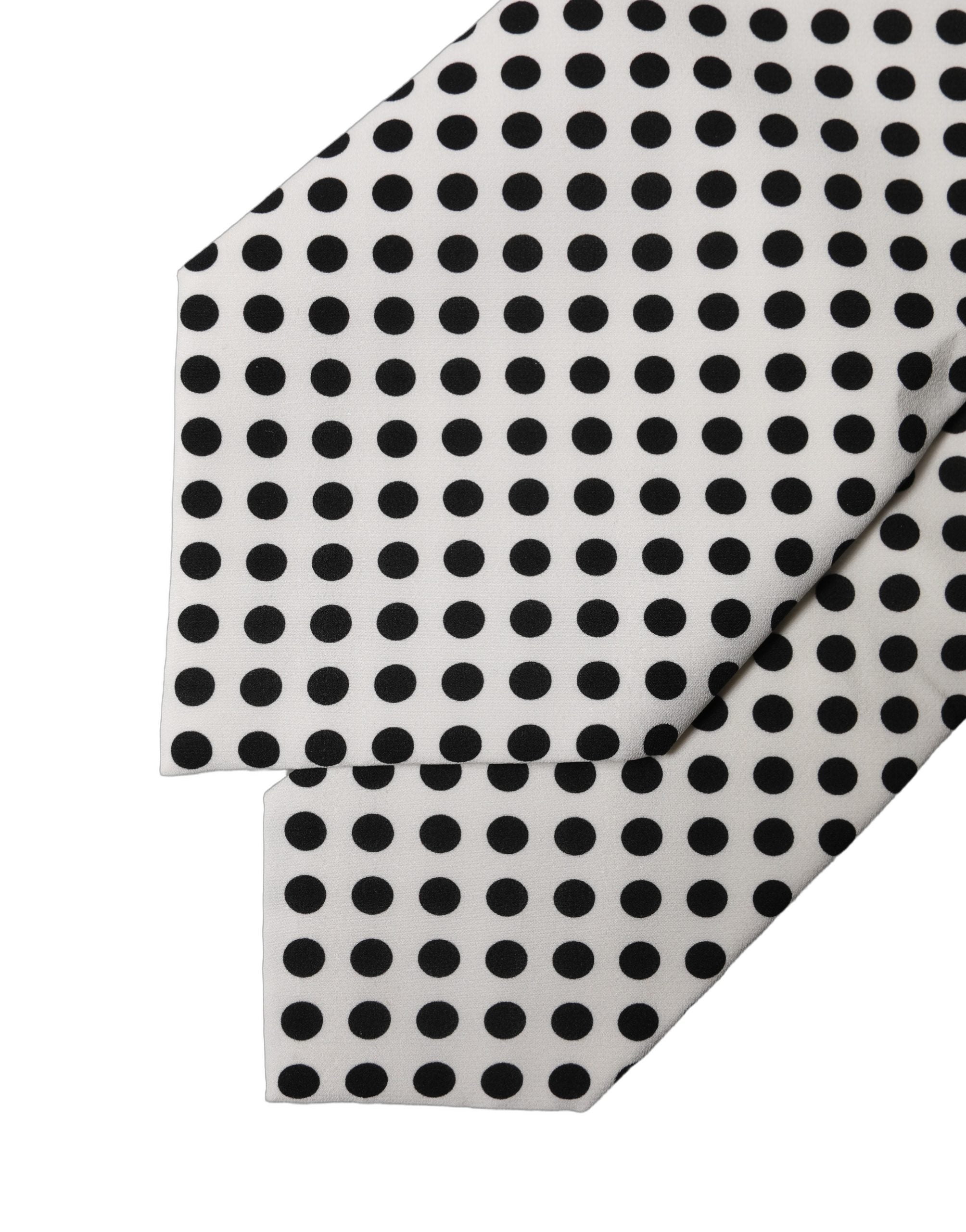 Dolce & Gabbana Dolce & Gabbana White Black Polka Dot Silk Adjustable Women NeckWomen's Women's Tie