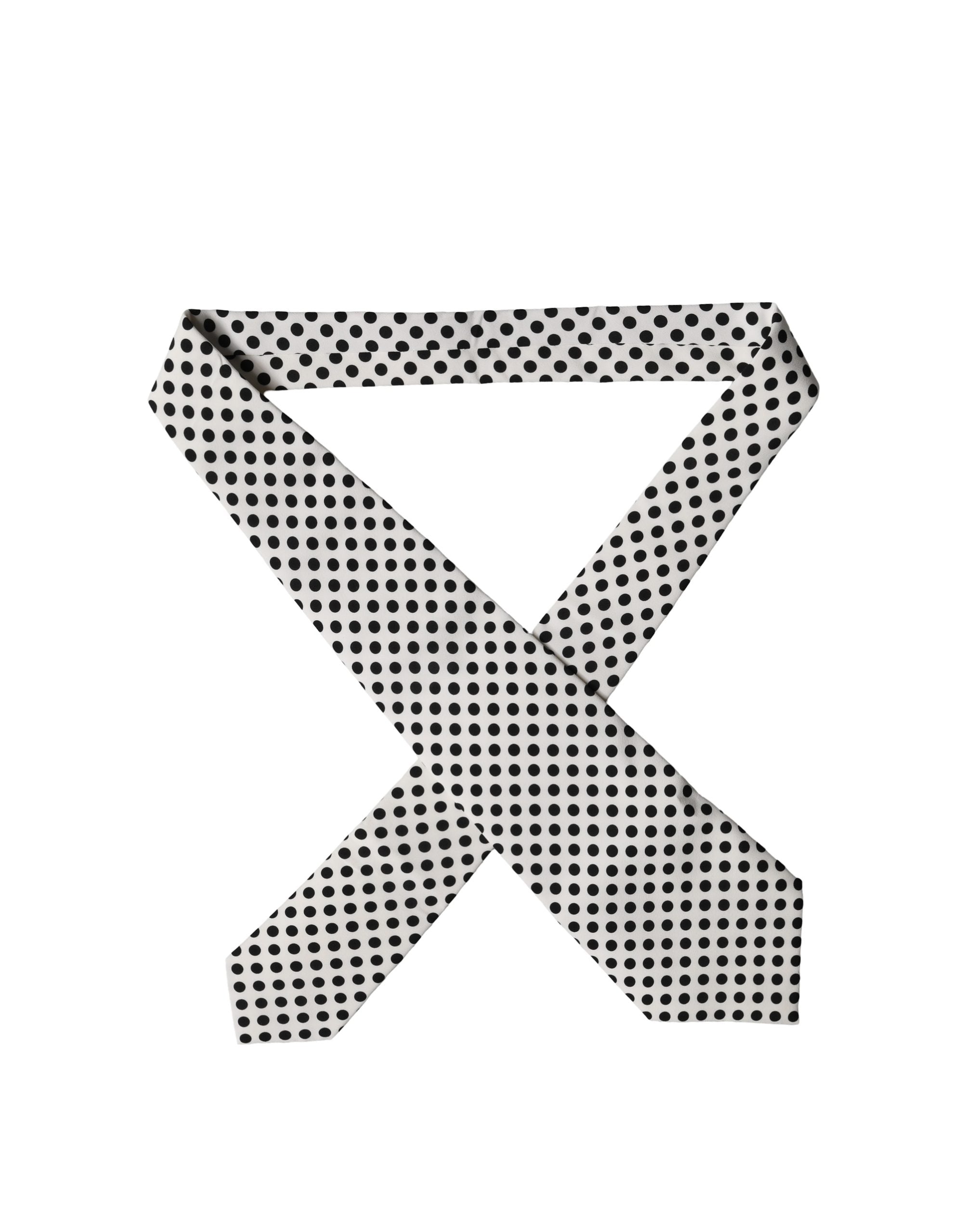 Dolce & Gabbana Dolce & Gabbana White Black Polka Dot Silk Adjustable Women NeckWomen's Women's Tie