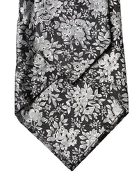 Dolce & Gabbana Dolce & Gabbana Black Silver Floral Silk Adjustable Women NeckWomen's Women's Tie