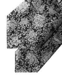 Dolce & Gabbana Dolce & Gabbana Black Silver Floral Silk Adjustable Women NeckWomen's Women's Tie
