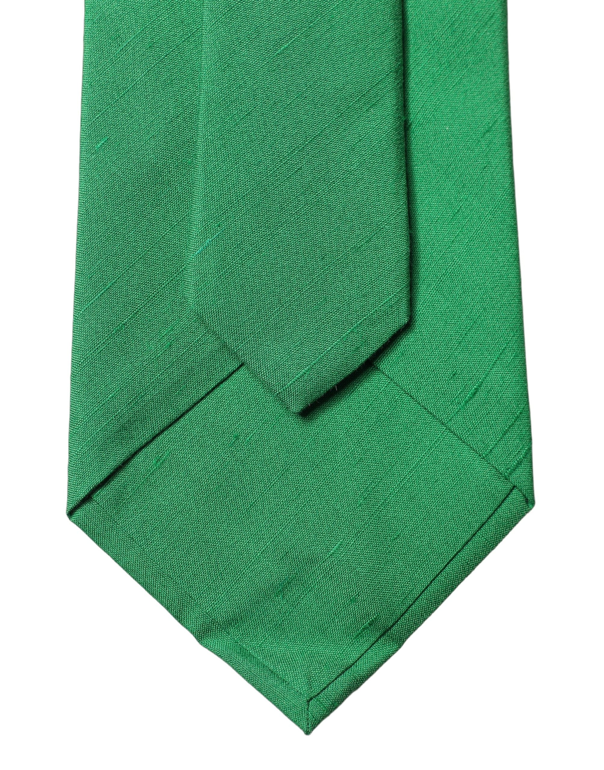Dolce & Gabbana Dolce & Gabbana Green Solid Silk Cotton Adjustable Women NeckWomen's Women's Tie