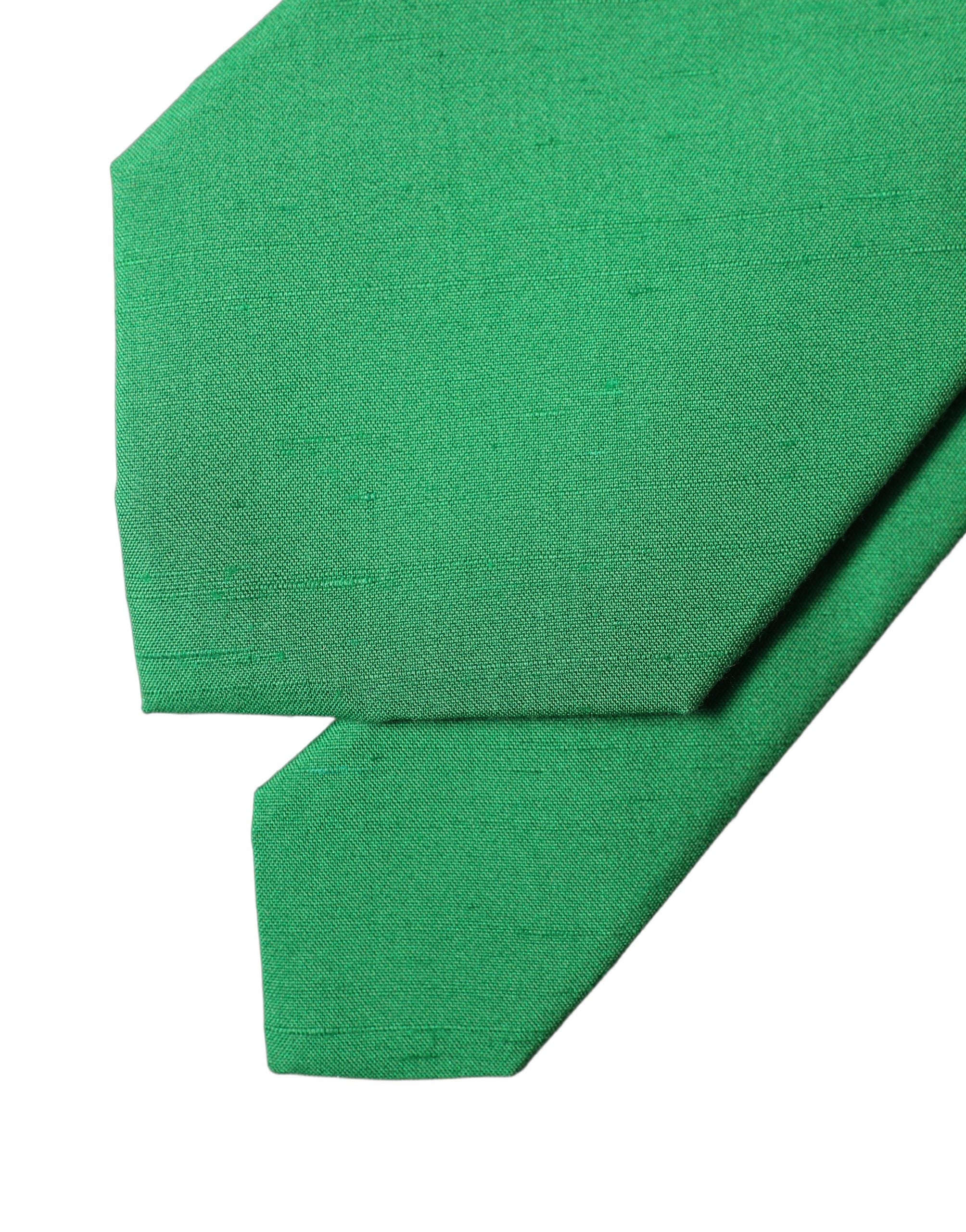 Dolce & Gabbana Dolce & Gabbana Green Solid Silk Cotton Adjustable Women NeckWomen's Women's Tie