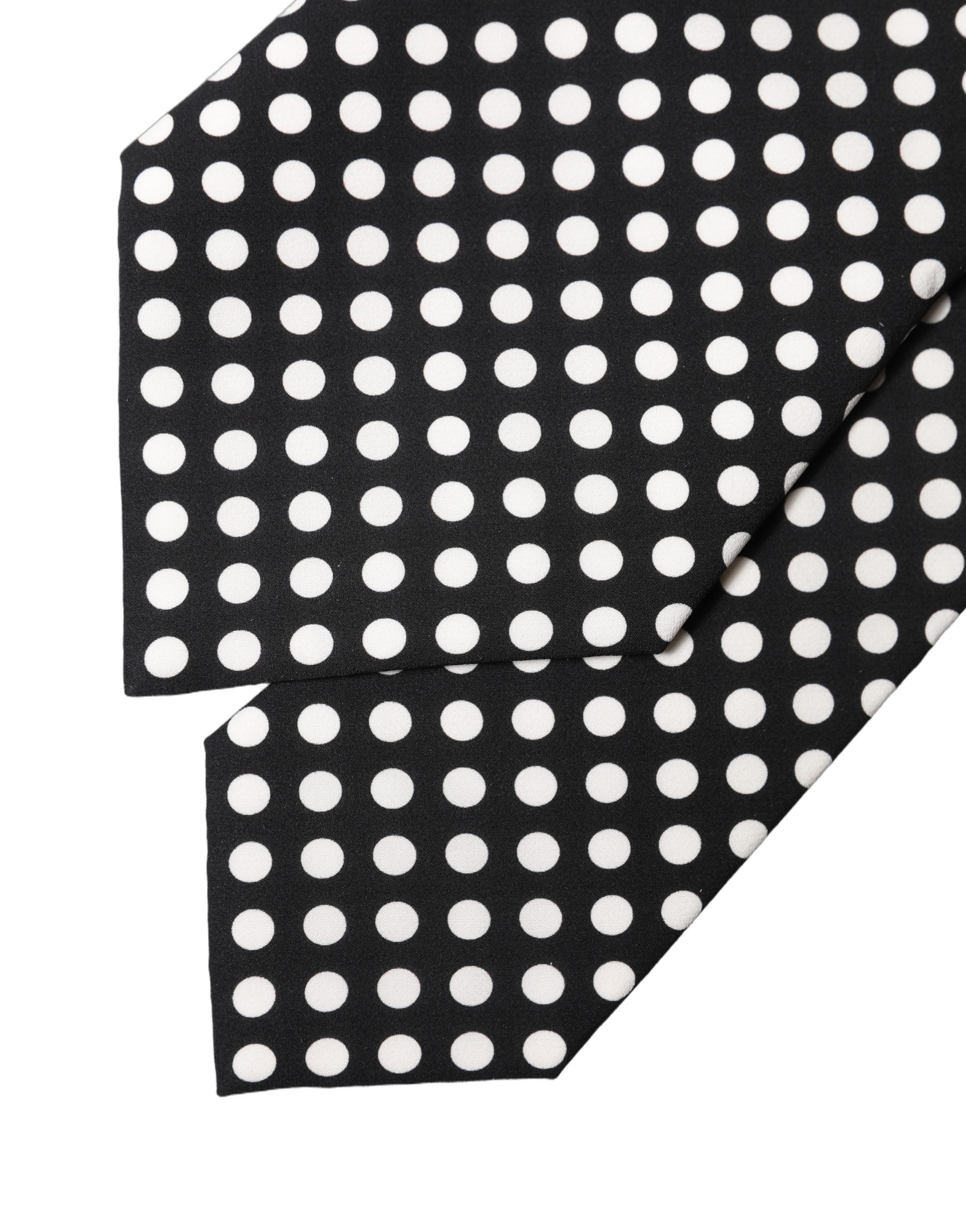 Dolce & Gabbana Dolce & Gabbana Black White Polka Dot Silk Adjustable Women NeckWomen's Women's Tie