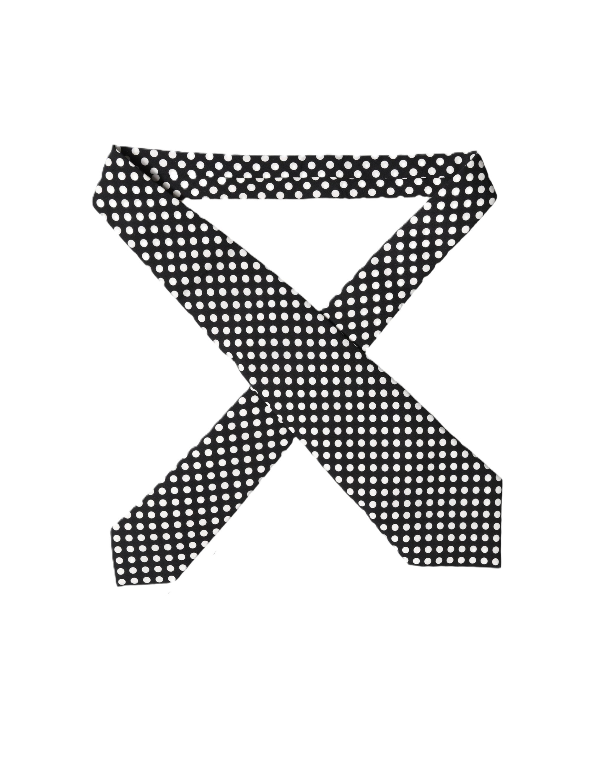 Dolce & Gabbana Dolce & Gabbana Black White Polka Dot Silk Adjustable Women NeckWomen's Women's Tie