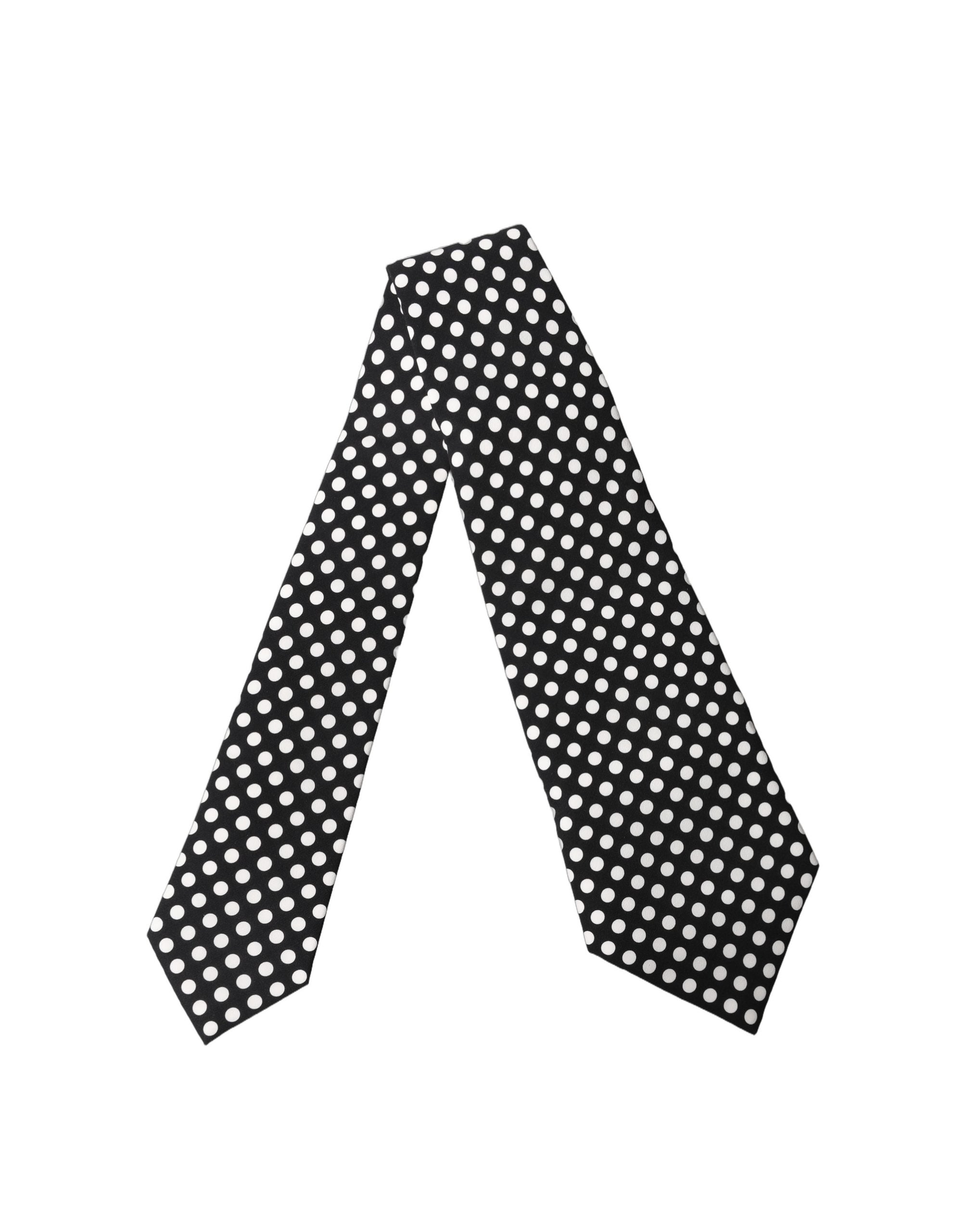 Dolce & Gabbana Dolce & Gabbana Black White Polka Dot Silk Adjustable Women NeckWomen's Women's Tie