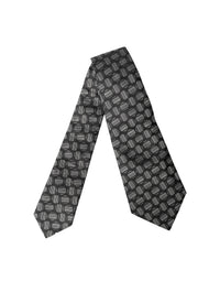 Dolce & Gabbana Black White Geometric Silk Adjustable Women NeckWomen's Women's Tie