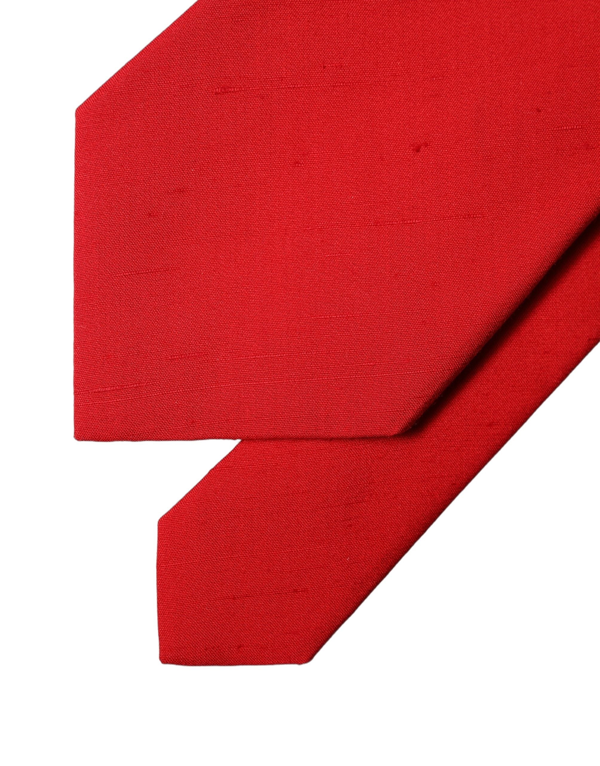 Dolce & Gabbana Dolce & Gabbana Red Solid Silk Cotton Adjustable Women NeckWomen's Women's Tie