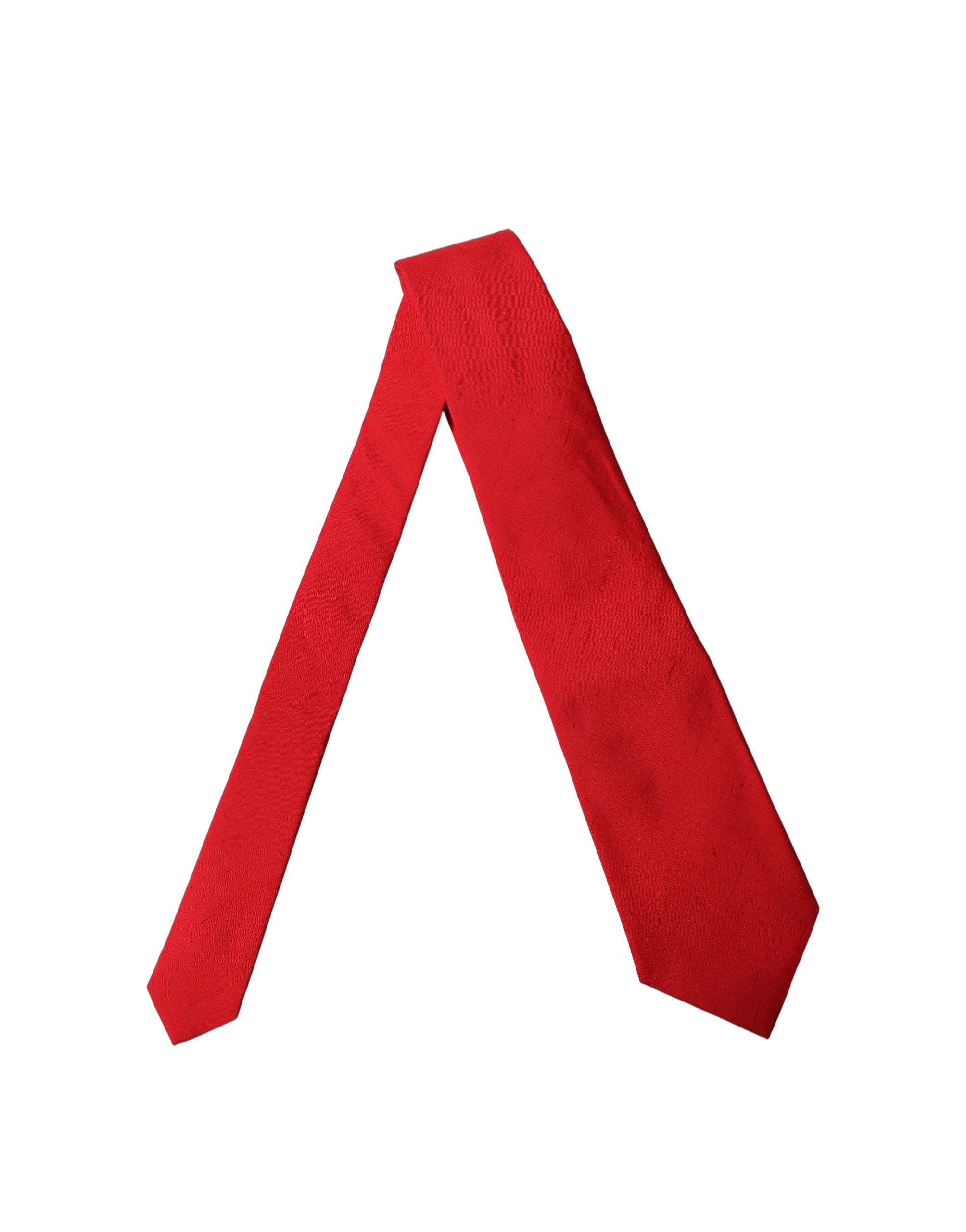 Dolce & Gabbana Dolce & Gabbana Red Solid Silk Cotton Adjustable Women NeckWomen's Women's Tie