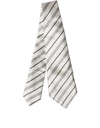 Dolce & Gabbana Dolce & Gabbana White Black Stripes Silk Adjustable Women NeckWomen's Women's Tie