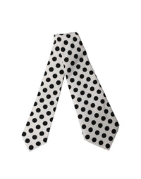Dolce & Gabbana Dolce & Gabbana White Black Polka Dot Silk Adjustable Women NeckWomen's Women's Tie