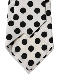 Dolce & Gabbana Dolce & Gabbana White Black Polka Dot Silk Adjustable Women NeckWomen's Women's Tie