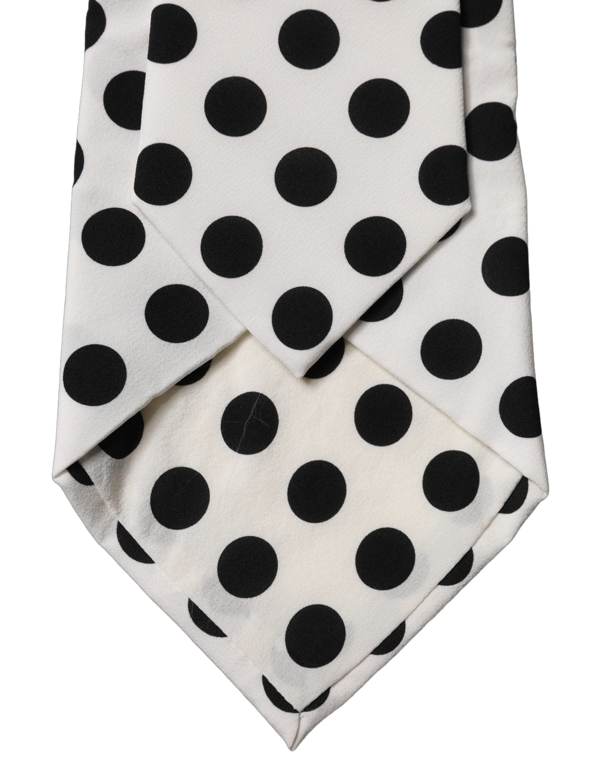 Dolce & Gabbana Dolce & Gabbana White Black Polka Dot Silk Adjustable Women NeckWomen's Women's Tie