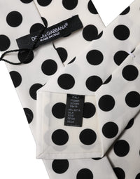 Dolce & Gabbana Dolce & Gabbana White Black Polka Dot Silk Adjustable Women NeckWomen's Women's Tie