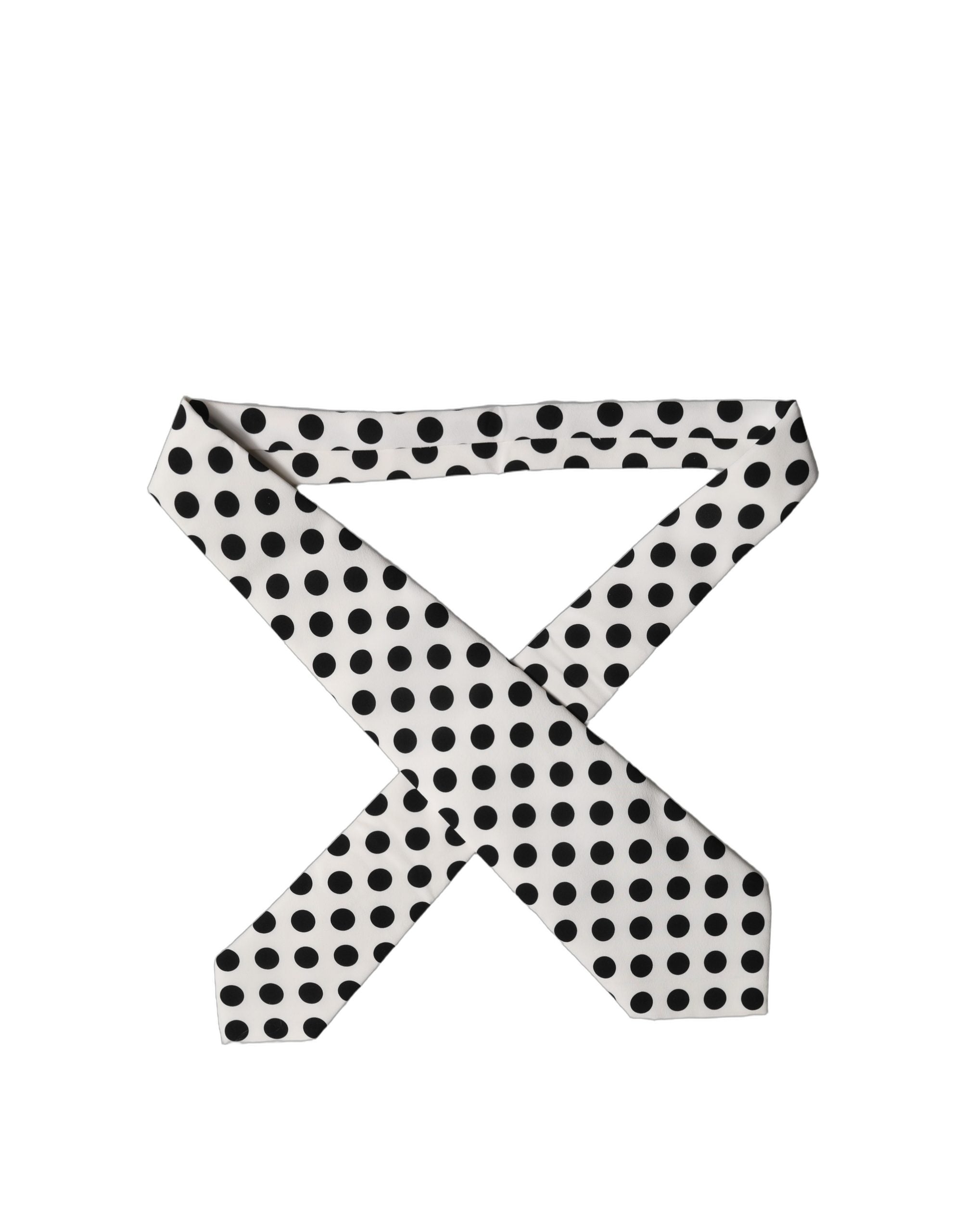 Dolce & Gabbana Dolce & Gabbana White Black Polka Dot Silk Adjustable Women NeckWomen's Women's Tie
