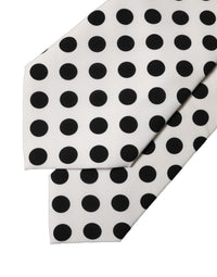 Dolce & Gabbana Dolce & Gabbana White Black Polka Dot Silk Adjustable Women NeckWomen's Women's Tie