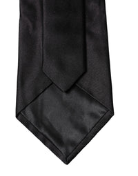 Dolce & Gabbana Dolce & Gabbana Black Solid Satin Silk Adjustable Women NeckWomen's Women's Tie