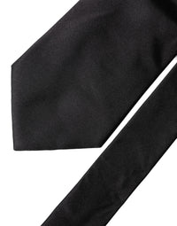 Dolce & Gabbana Dolce & Gabbana Black Solid Satin Silk Adjustable Women NeckWomen's Women's Tie