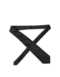 Dolce & Gabbana Dolce & Gabbana Black Solid Satin Silk Adjustable Women NeckWomen's Women's Tie