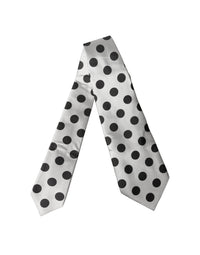 Dolce & Gabbana Dolce & Gabbana White Black Polka Dot Silk Adjustable Women NeckWomen's Women's Tie