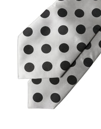 Dolce & Gabbana Dolce & Gabbana White Black Polka Dot Silk Adjustable Women NeckWomen's Women's Tie