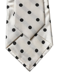 Dolce & Gabbana White Black Polka Dot Silk Adjustable Women NeckWomen's Women's Tie