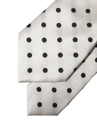 Dolce & Gabbana White Black Polka Dot Silk Adjustable Women NeckWomen's Women's Tie