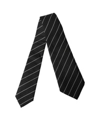 Dolce & Gabbana Dolce & Gabbana Black White Stripes Wool Adjustable Women NeckWomen's Women's Tie