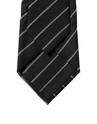 Dolce & Gabbana Dolce & Gabbana Black White Stripes Wool Adjustable Women NeckWomen's Women's Tie