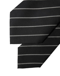 Dolce & Gabbana Dolce & Gabbana Black White Stripes Wool Adjustable Women NeckWomen's Women's Tie