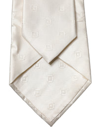 Dolce & Gabbana Dolce & Gabbana Off White Geometric Silk Adjustable Women NeckWomen's Women's Tie