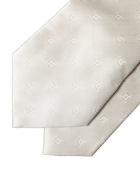Dolce & Gabbana Dolce & Gabbana Off White Geometric Silk Adjustable Women NeckWomen's Women's Tie