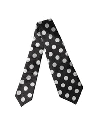 Dolce & Gabbana Dolce & Gabbana Black White Polka Dot Silk Adjustable Women NeckWomen's Women's Tie